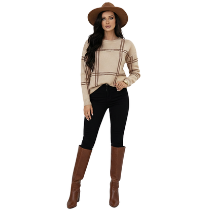 Livienne - Gebreide Trui met Ruitpatroon | Warm & Stijlvol