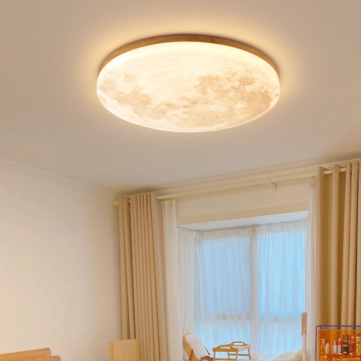 Moderne Maan Plafondlamp met Dimbare LED Verlichting