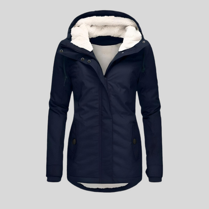 Dames Lange Waterdichte Winterjas – Met Capuchon, Warme Voering, Casual voor Koud Weer