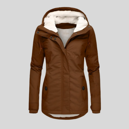 Dames Lange Waterdichte Winterjas – Met Capuchon, Warme Voering, Casual voor Koud Weer