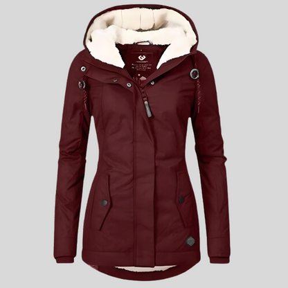 Dames Lange Waterdichte Winterjas – Met Capuchon, Warme Voering, Casual voor Koud Weer