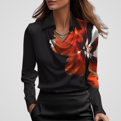 Dames Elegante Blouse met Drapé Hals – Satijn, Casual voor Werk en Avondkleding