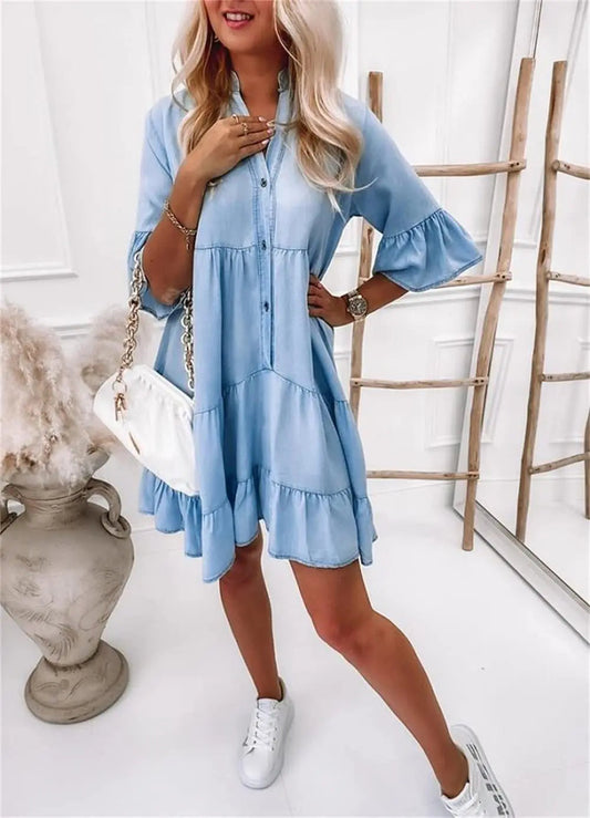 Maud - Stijlvolle en Moderne Denimjurk