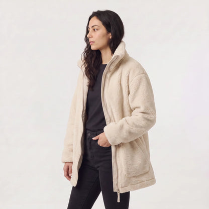 Oversized teddy fleece jacket
