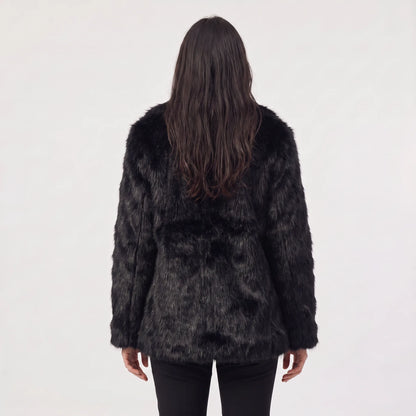 Oversized faux fur jas