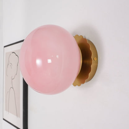 Wandlamp Glas Roze met Metalen Frame