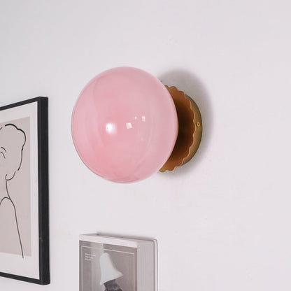 Wandlamp Glas Roze met Metalen Frame
