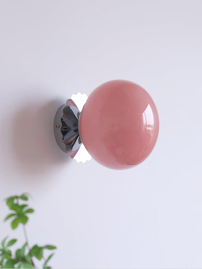 Wandlamp Glas Roze met Metalen Frame