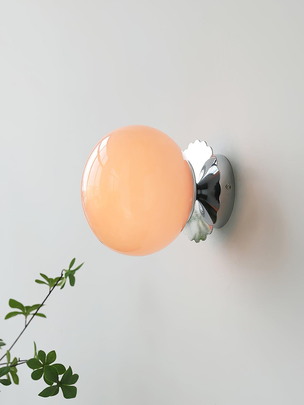 Wandlamp Glas Roze met Metalen Frame