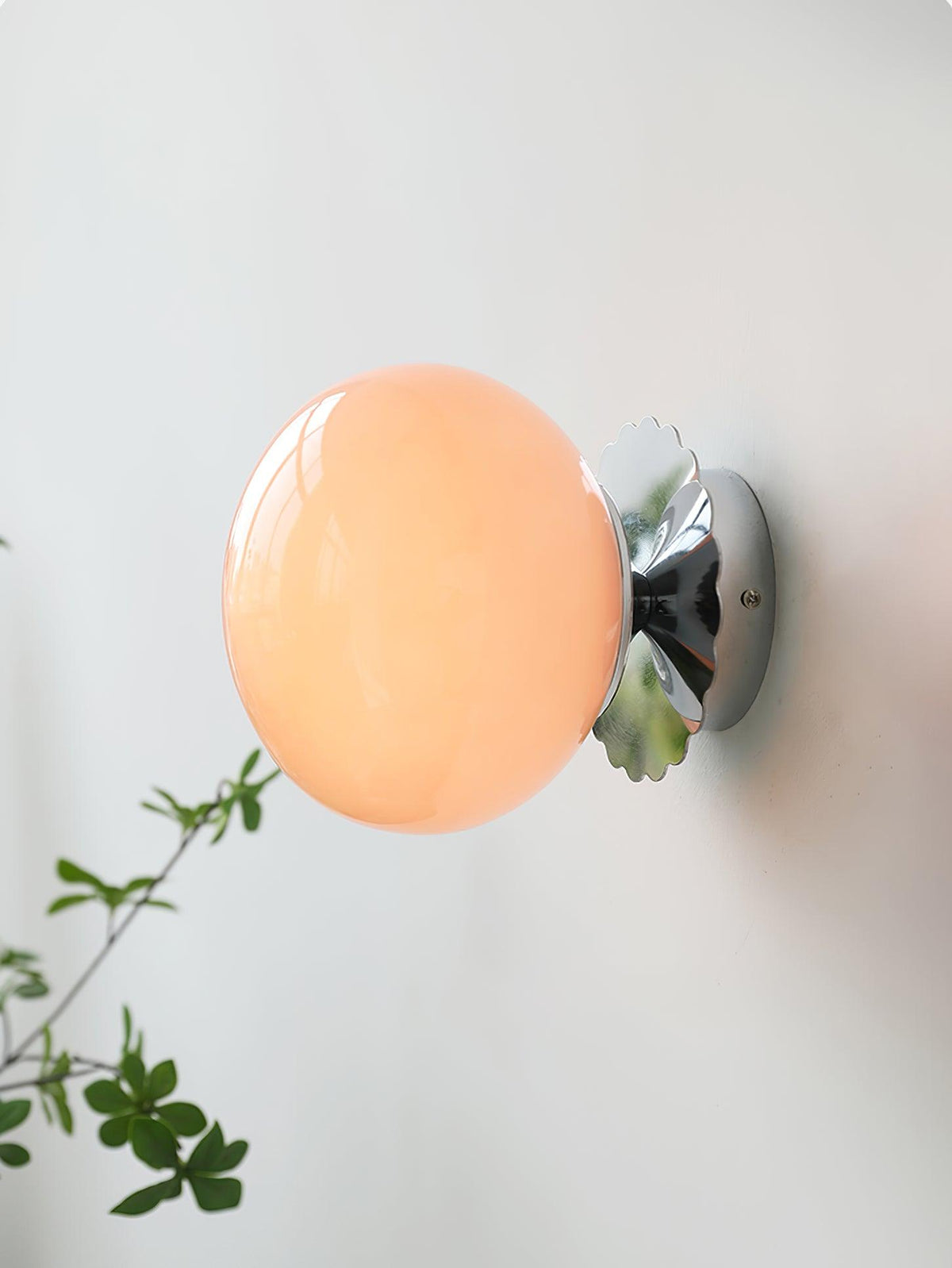 Wandlamp Glas Roze met Metalen Frame