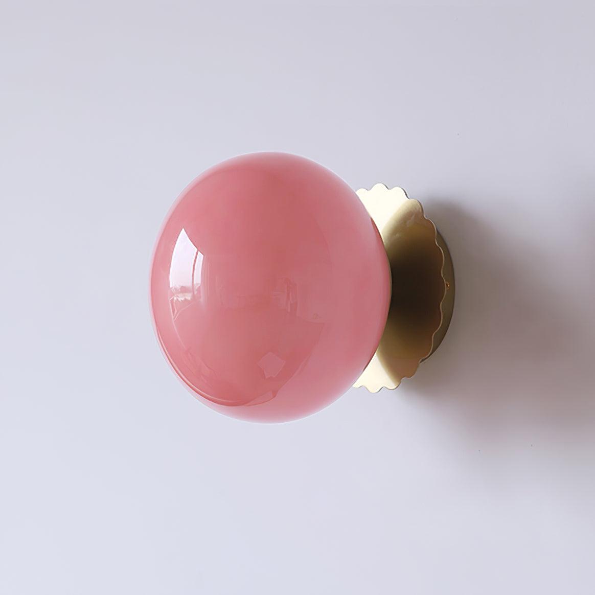 Wandlamp Glas Roze met Metalen Frame