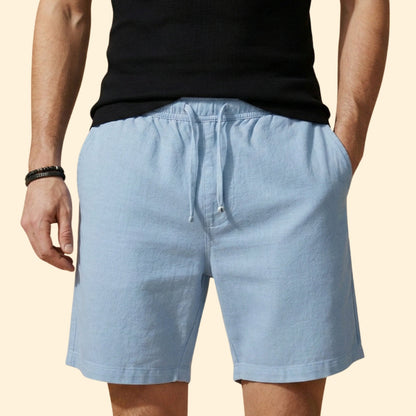 Heren Linnen Short Relaxed Fit met Trekkoord