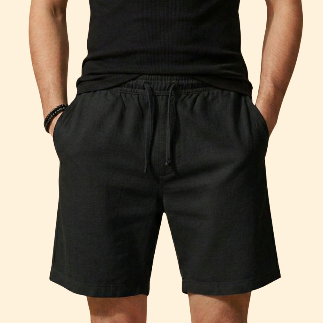 Heren Linnen Short Relaxed Fit met Trekkoord