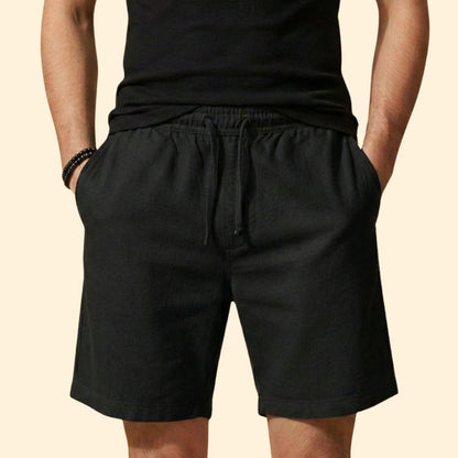 Heren Linnen Short Relaxed Fit met Trekkoord