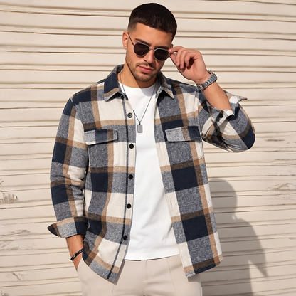 Heren Flanel Overhemd Geruit met Lange Mouwen - Regular Fit