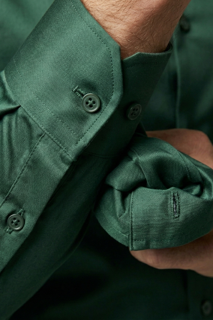 Heren Overhemd Slim Fit met Knopenbies