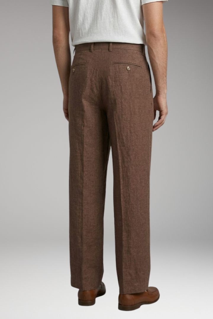 Heren Linnen Broek Wide-Leg met Relaxed Fit