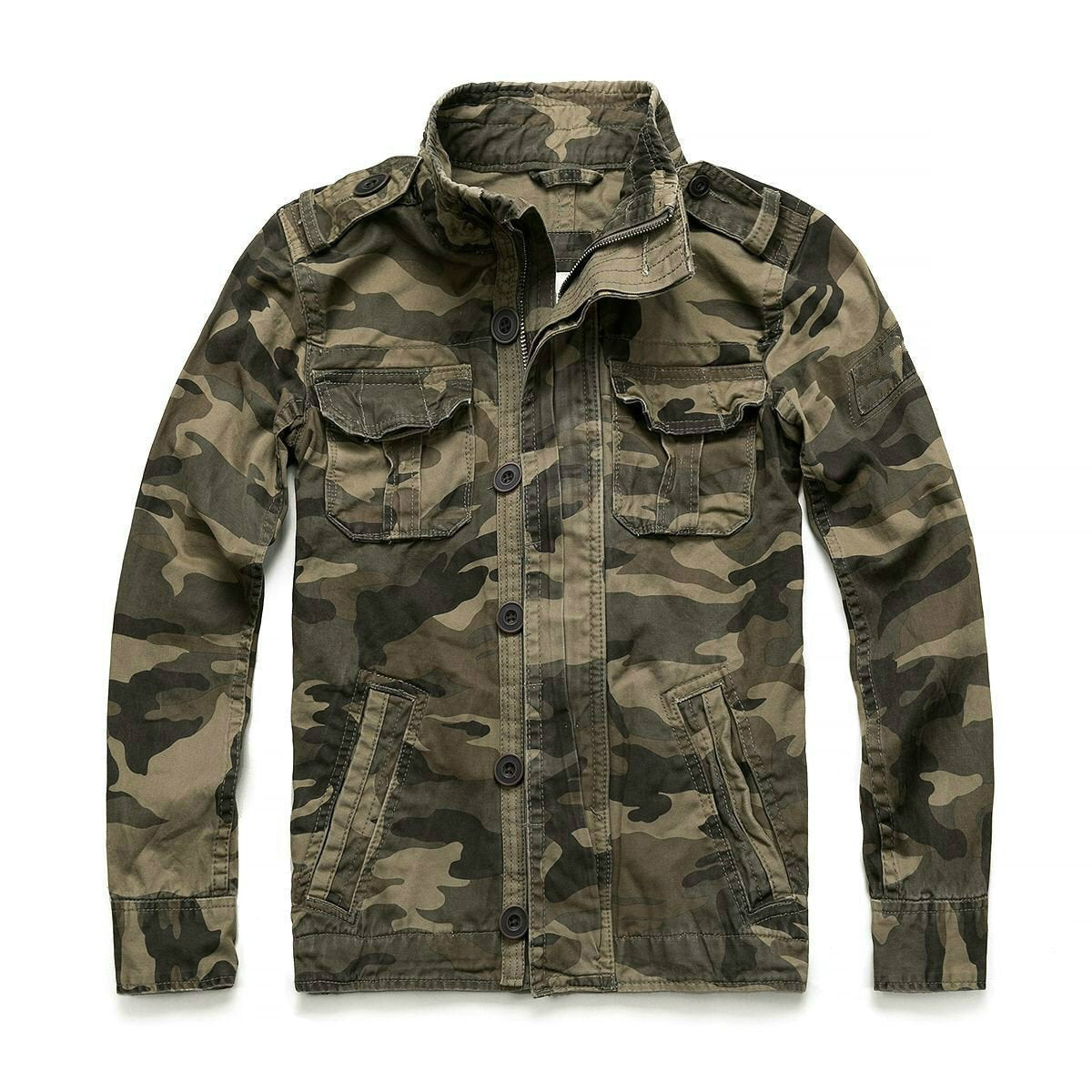 Heren Korte Camouflage Jacket - Militaire Stijl