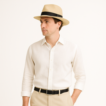 Heren Handgemaakt Panama Hoed – Geschikt voor Zomer, Met Artisanale Details