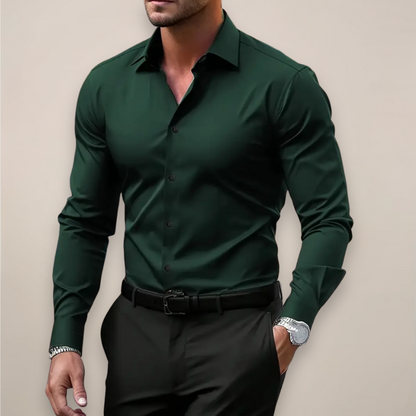 Heren Slim Fit Overhemd – Met Knopen, Geschikt voor Werk en Dagelijks Gebruik
