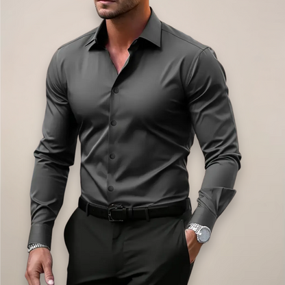 Heren Slim Fit Overhemd – Met Knopen, Geschikt voor Werk en Dagelijks Gebruik