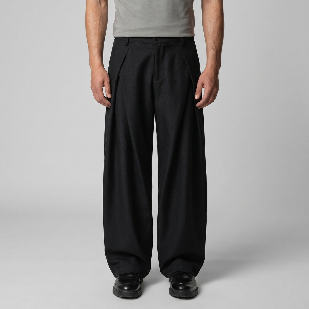 Heren Pantalon Wijde Pijpen met Plooien - Sartoriale Snit