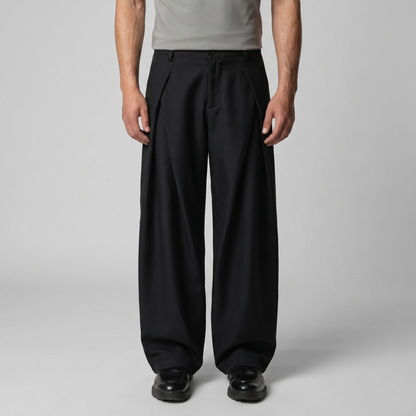 Heren Pantalon Wijde Pijpen met Plooien - Sartoriale Snit