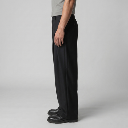 Heren Pantalon Wijde Pijpen met Plooien - Sartoriale Snit