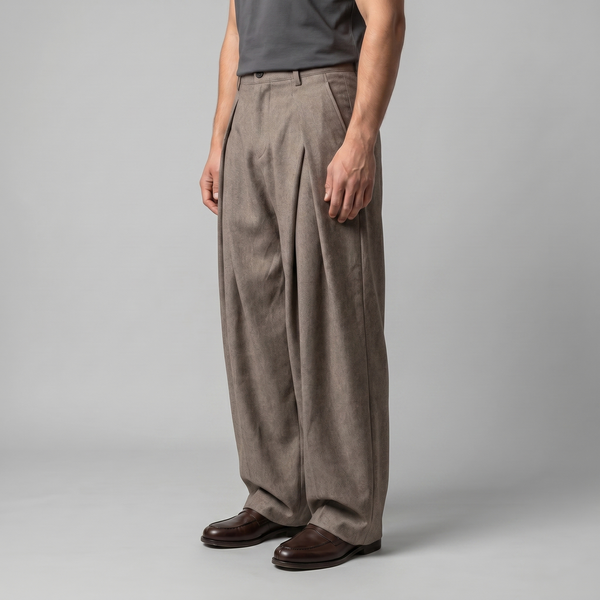 Heren Pantalon Wijde Pijpen met Plooien - Sartoriale Snit