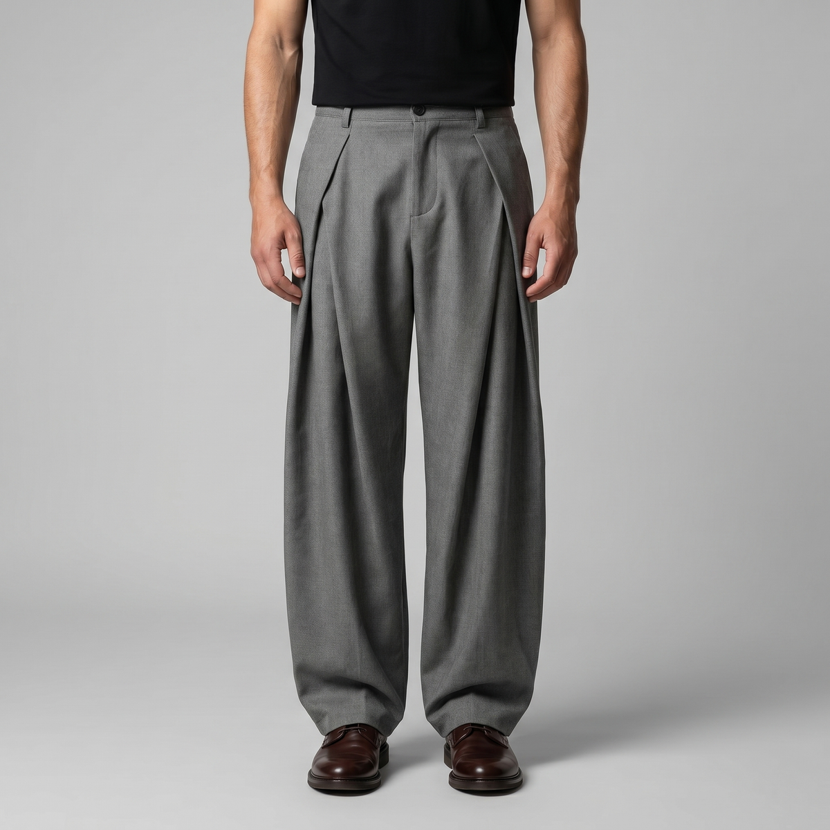 Heren Pantalon Wijde Pijpen met Plooien - Sartoriale Snit