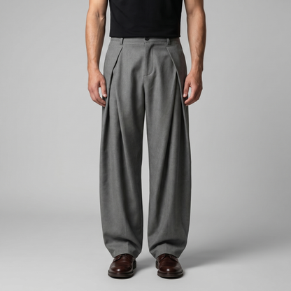 Heren Pantalon Wijde Pijpen met Plooien - Sartoriale Snit