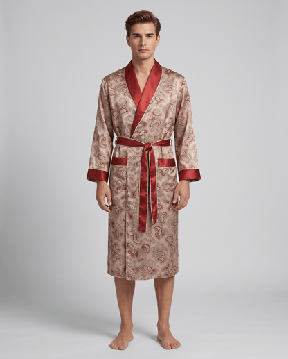 Men’s Robe – Luxurious Paisley Pattern Sleepwear
