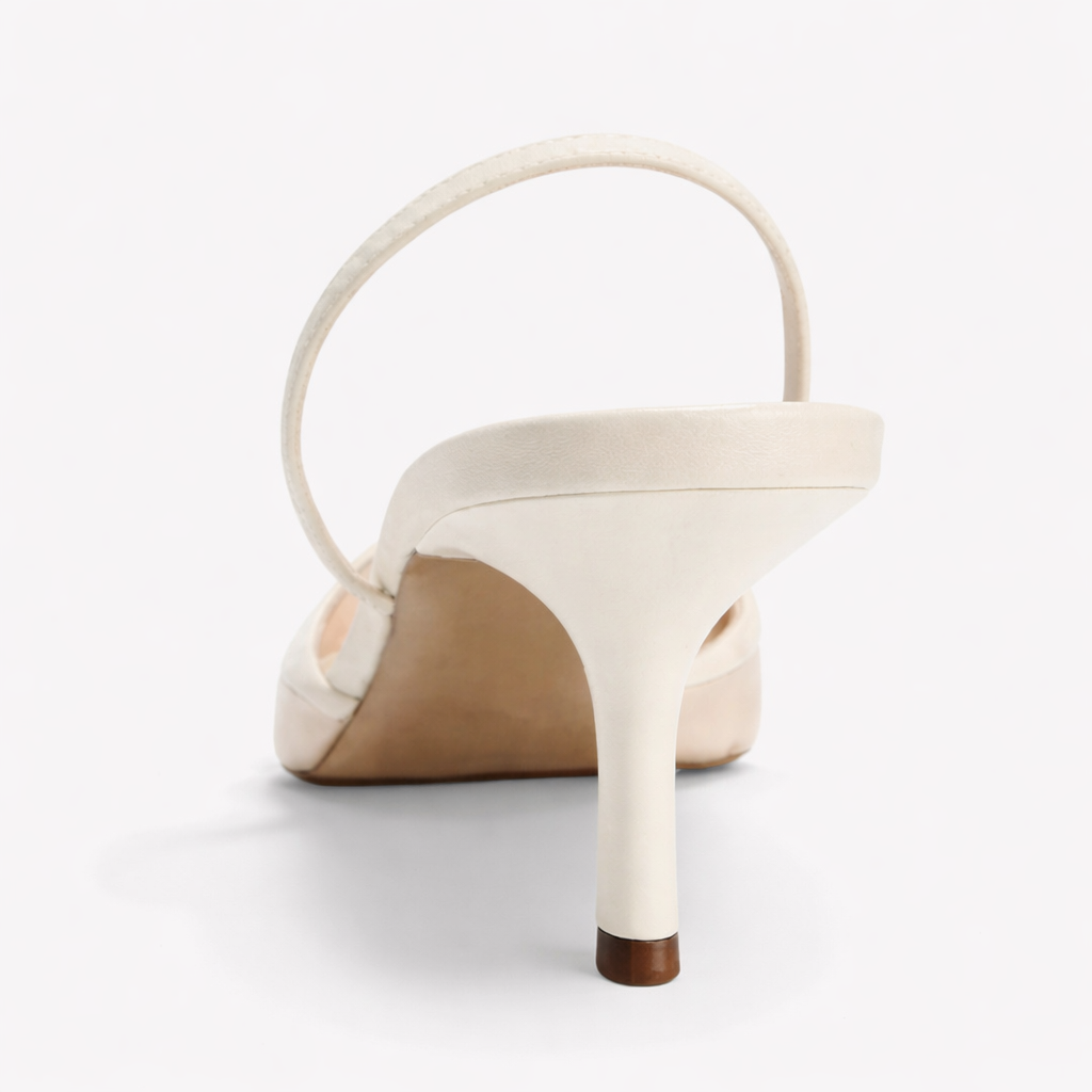 Dames Mule Hakken met Mesh en Bloemenborduursel – Puntneus
