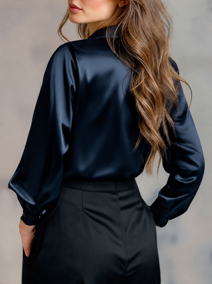 Blusa entallada para mujer - Con mangas largas, adecuada para el trabajo y el uso diario