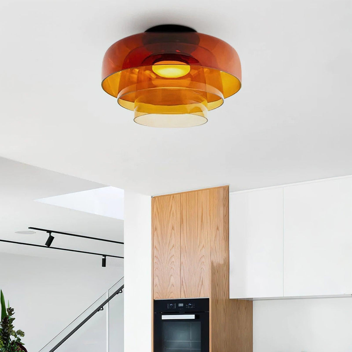 Minimalist Ceiling Light Integrated LED Smoked Glass  2