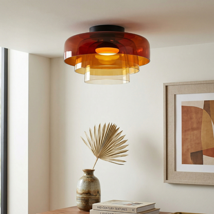Minimalist Ceiling Light Integrated LED Smoked Glass  35