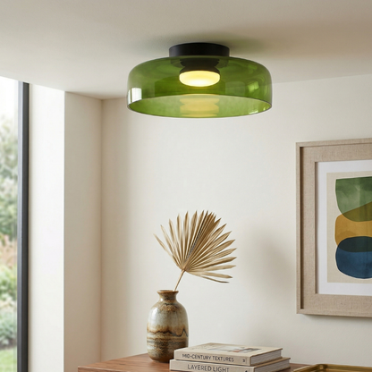 Minimalist Ceiling Light Integrated LED Smoked Glass  36