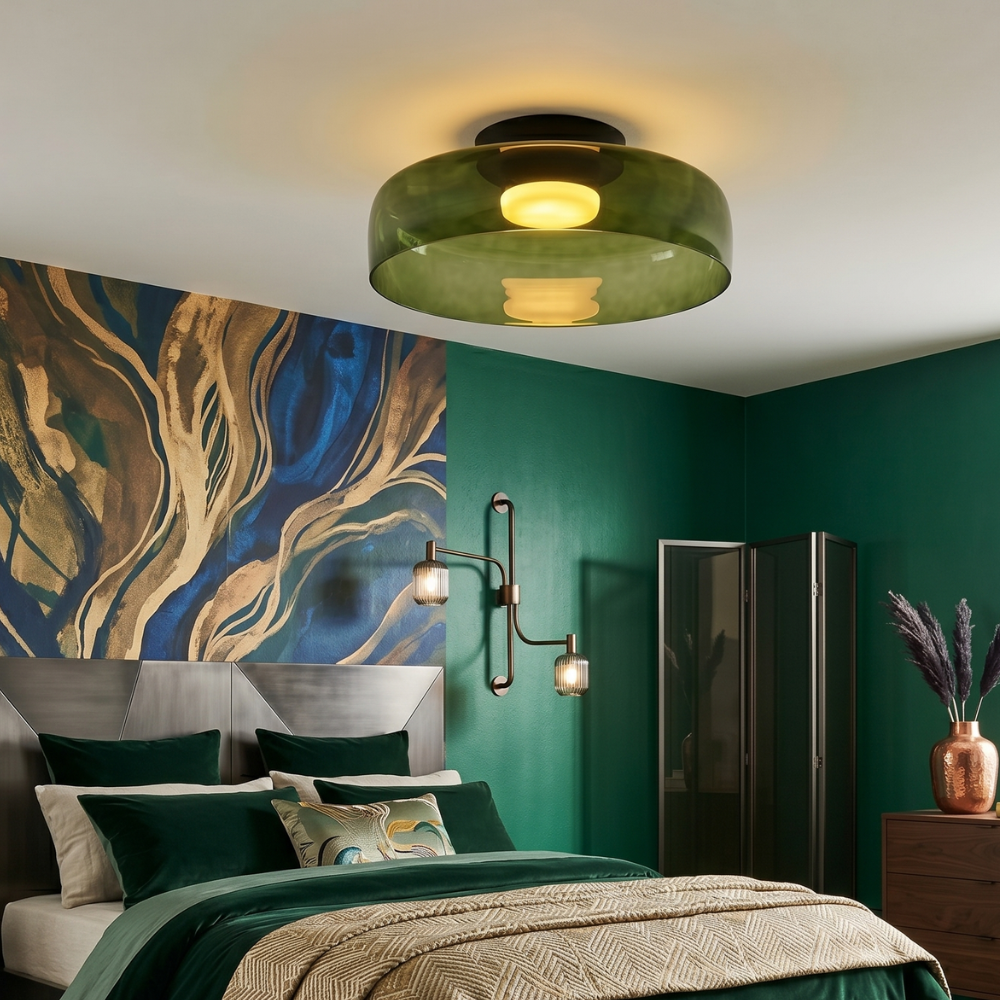 Minimalist Ceiling Light Integrated LED Smoked Glass  75