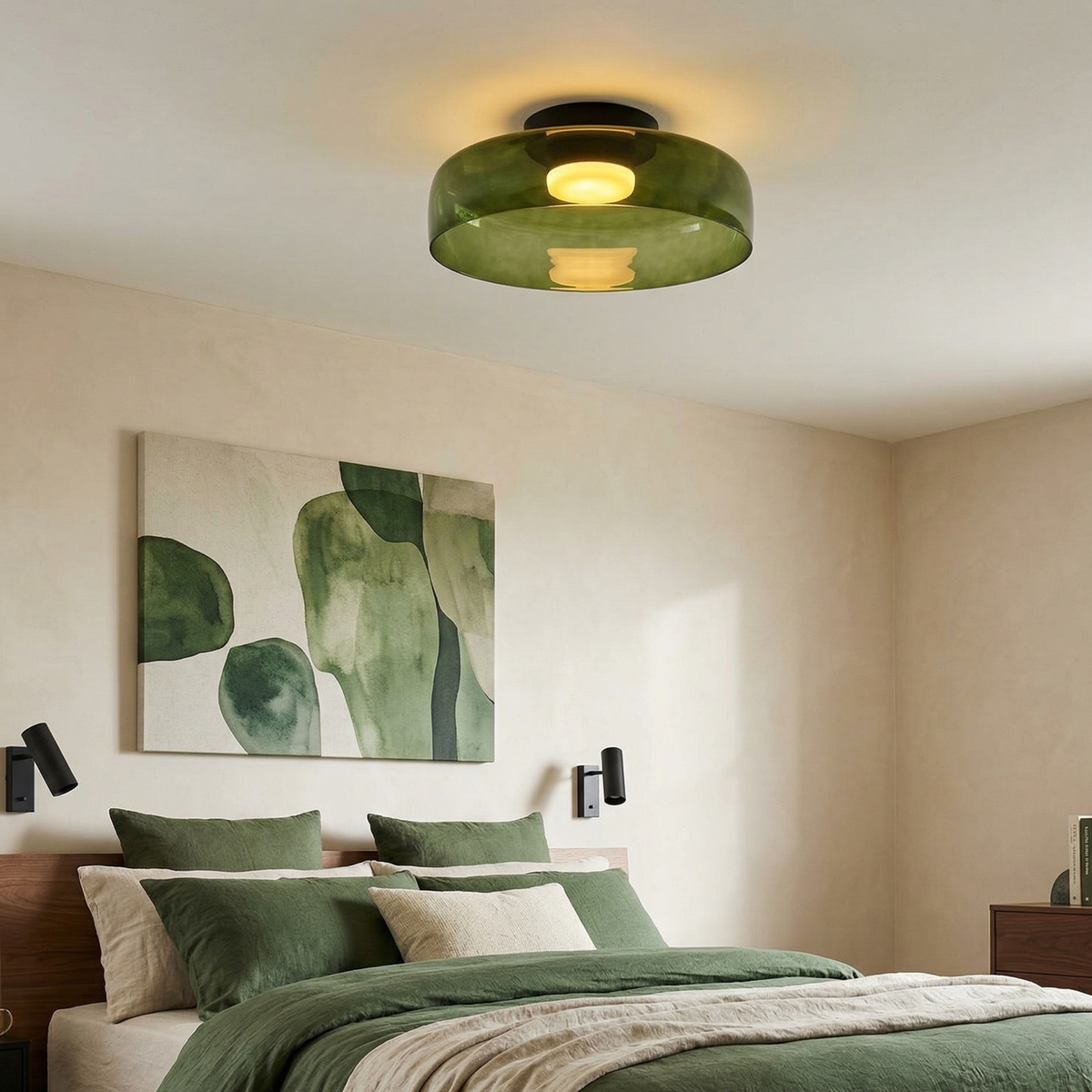 Minimalist Ceiling Light Integrated LED Smoked Glass 89