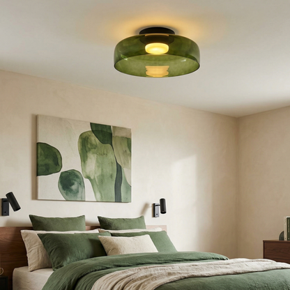 Minimalist Ceiling Light Integrated LED Smoked Glass 89