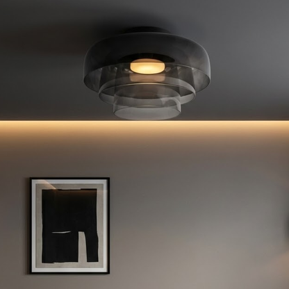 Minimalist Ceiling Light Integrated LED Smoked Glass  95