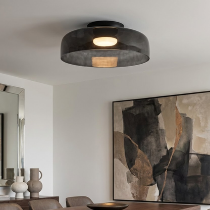 Minimalist Ceiling Light Integrated LED Smoked Glass  98