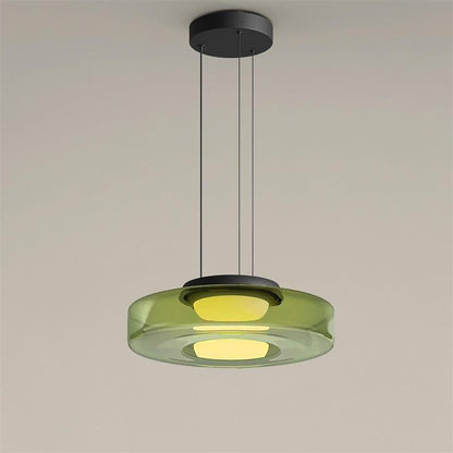 Minimalist Pendant Light Glass Adjustable Height Black 14