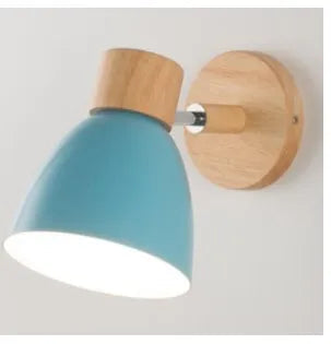 Wandlamp Verstelbaar met Houten Detail – Zwart Metaal E27