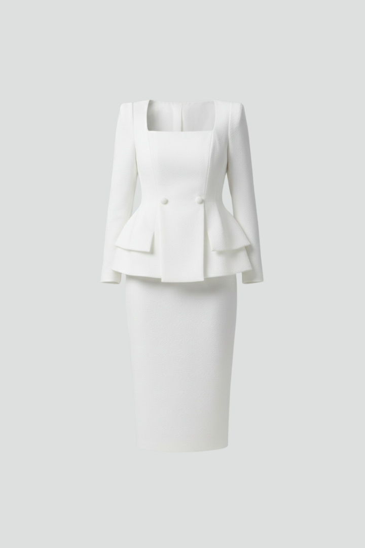Dames Getailleerd Blazer en Rok Set – Geschikt voor Werk en Formele Gelegenheden