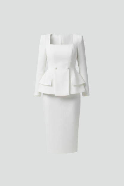 Dames Getailleerd Blazer en Rok Set – Geschikt voor Werk en Formele Gelegenheden