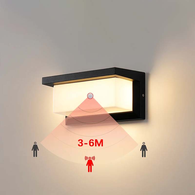 Buitenwandlamp met Bewegingssensor – Zwart, Waterdichte LED Tuinverlichting