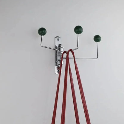 Wandkapstok Metaal met Ronde Knoppen - 3 of 4 Haken