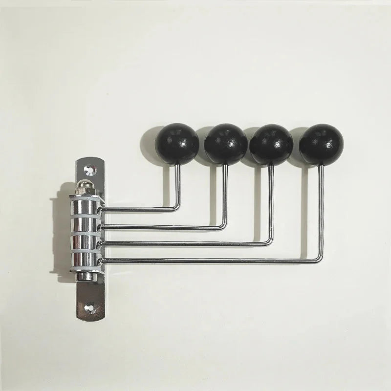 Wandkapstok Metaal met Ronde Knoppen - 3 of 4 Haken