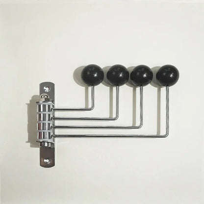 Wandkapstok Metaal met Ronde Knoppen - 3 of 4 Haken